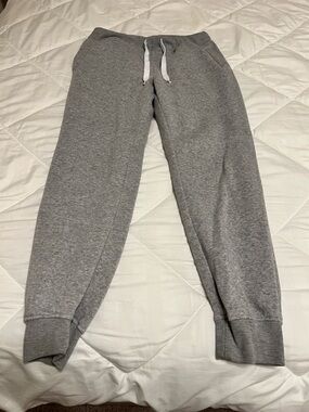 Active USA Gray Kids Jogger Sweatpants with White Drawstring